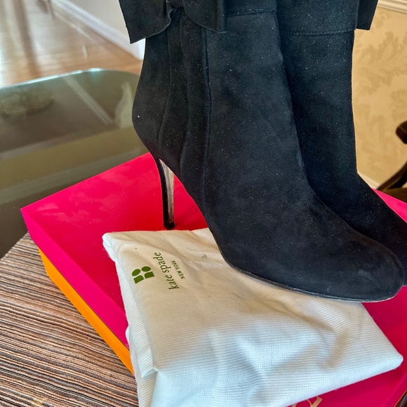 Kate Spade “Kristi” Black Suede Boots with Bow Size 10 - Picture 6 of 7